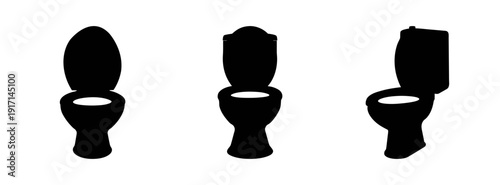 Toilet silhouette vector art for bathroom design and plumbing needs clean restroom fixture illustration