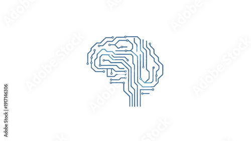 Digital Circuitry Brain Depiction.