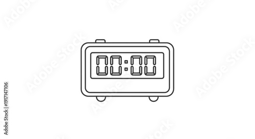 digital clock alarm electronic icon on white background