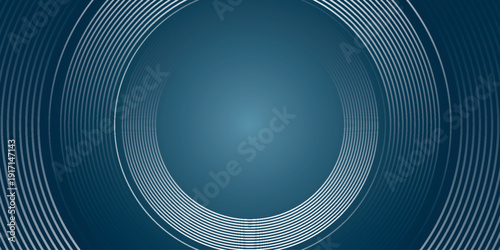 Dark blue gradient abstract background with simple and dynamic glowing circular line pattern. Modern and futuristic twisted line design. Vector EPS. 2