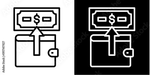 Cash Icon Set White Mix Style Collection
