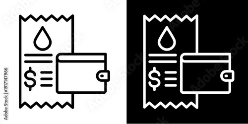 Water Bill Icon Set White Mix Style Collection
