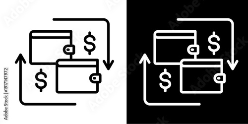 Exchange Icon Set White Mix Style Collection
