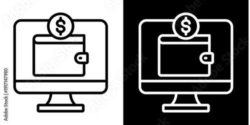 Monitoring Icon Set White Mix Style Collection
