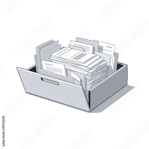 Organized Office Files and Documents in a Storage Box for Professional Workspaces