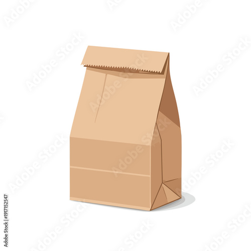 Plain Paper Grocery Bag for Food Packaging and Takeout Orders