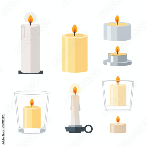 Collection of Various Decorative Candle Designs for Home and Event Decor