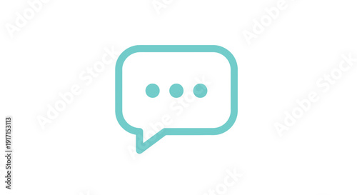 Simple teal speech bubble icon on white background.