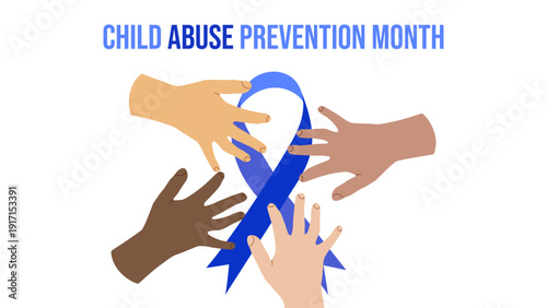Child Abuse Prevention Month April Awareness Safe. For campaigns, posters, social media, and educational websites. Vector illustration.