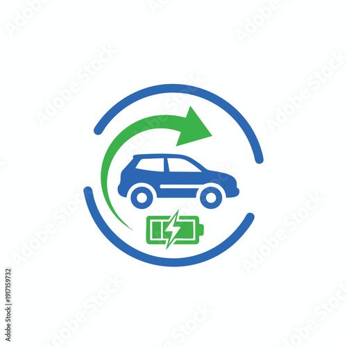 Eco Friendly Electric Vehicle Charging Icon for Sustainable Transportation