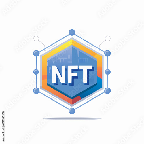 NFT Non Fungible Token Digital Art Cryptocurrency Technology.