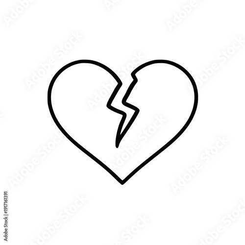 Heartbreak / Broken Heart Or Divorce Flat Icon For Apps And Websites silhouette