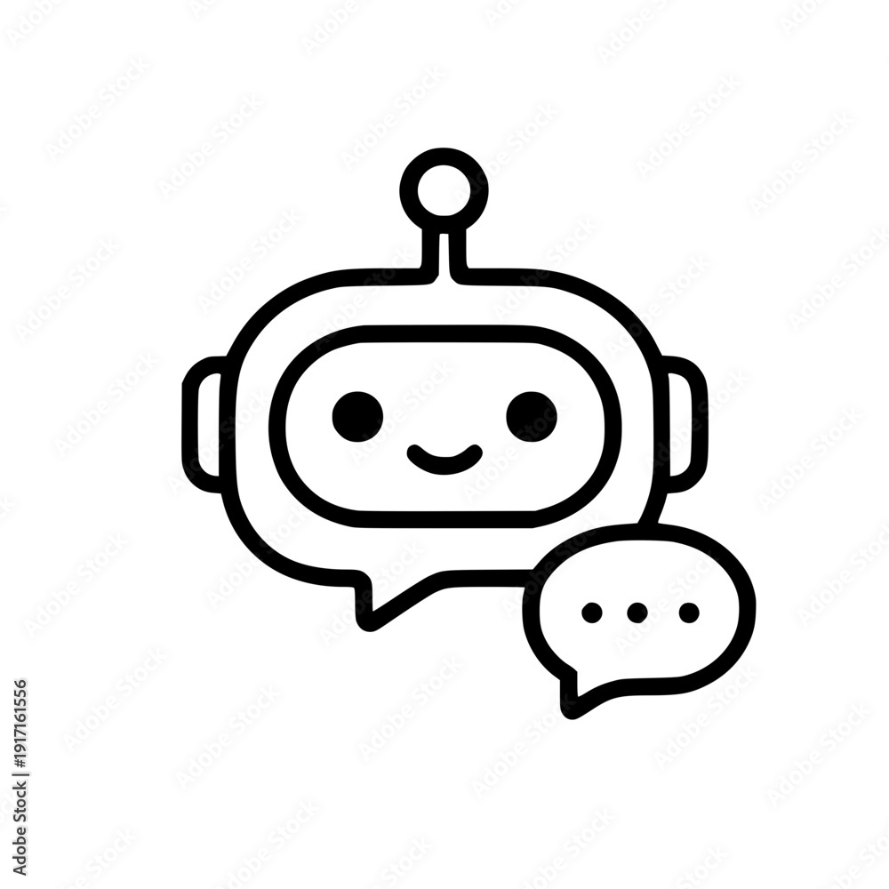 Fototapeta premium Chatbot Icon silhouette
