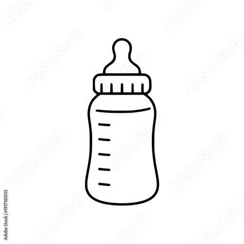 Baby Milk Bottle Line Art Icon For Apps And Websites silhouette