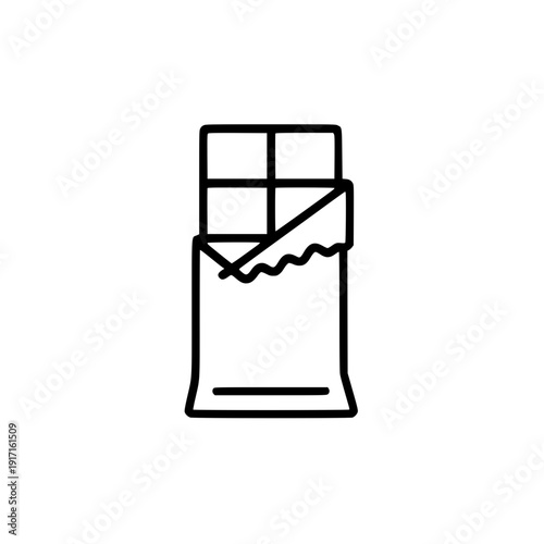 Chocolate Bar With Squares In Wrapper Flat Vector Icon For Apps And Websites silhouette