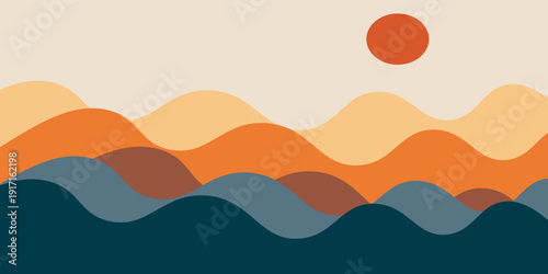 abstract nature landscape background wall art design for print, cover, wallpaper.