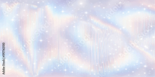 Abstract blue light background with sparkling stars and bokeh glow