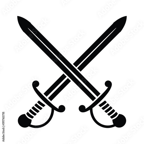 Two crossed swords in a powerful symbolic gesture