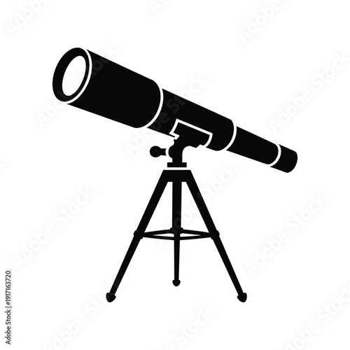 Stunning black telescope on tripod for stargazing and astronomy