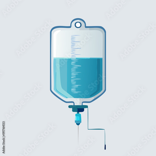 Intravenous Drip Illustration - Medical Treatment and Hydration.
