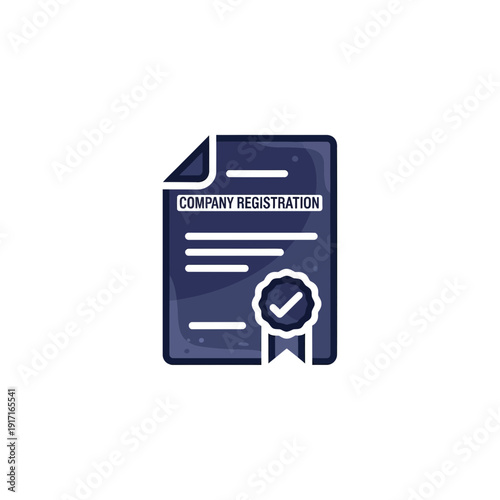 Company Registration Document with Seal Icon