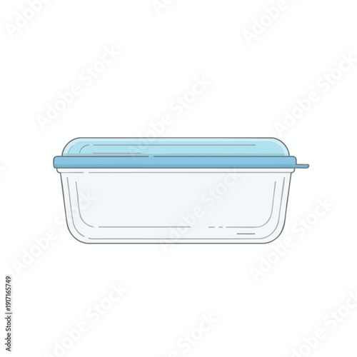Clear Food Storage Container with Blue Lid for Kitchen Organization