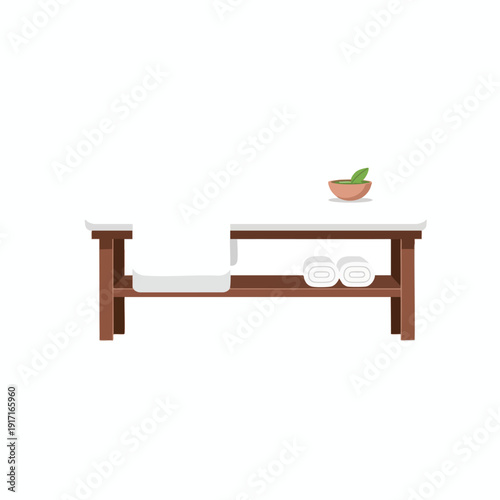 Minimalist Floating Bathroom Shelf with Towels and Decorative Items