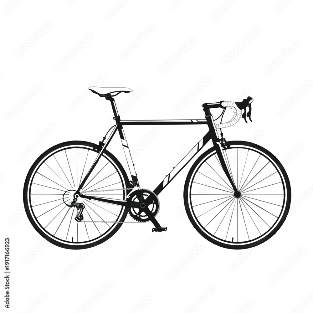 Fototapeta premium Minimalist Bicycle with Rider s Helmet and Accessories for Active Lifestyle and Urban Transit