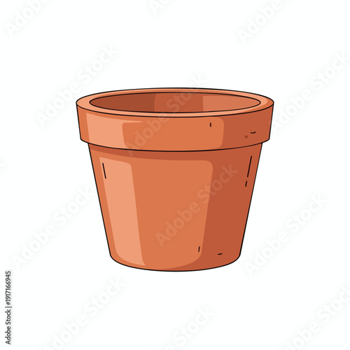 Empty Terracotta Flower Pot for Gardening or Planting