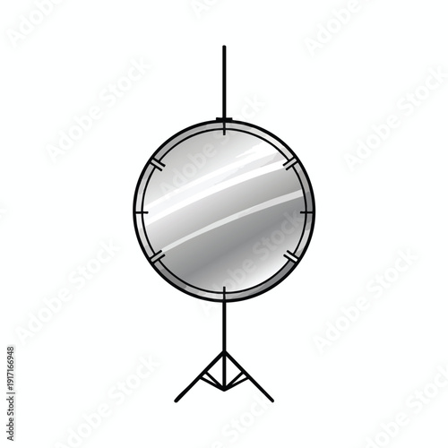 Modern Round Floor Mirror with Metal Frame and Stand for Stylish Interior Decor