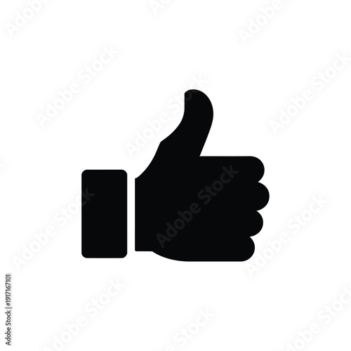 Simple black silhouette of a hand displaying a thumbs up gesture