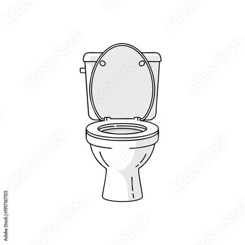Simple Illustration of a Modern Toilet for Bathrooms and Restrooms