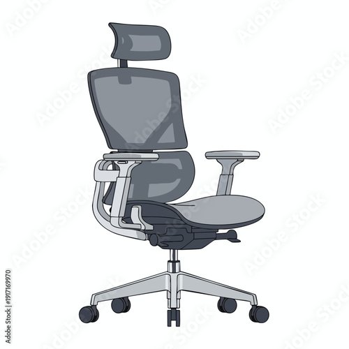 Ergonomic Office Chair Illustration