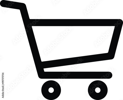 Shopping cart icon representing online shopping and e-commerce, a symbol for a digital marketplace and retail transactions for consumers and businesses