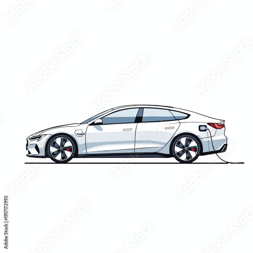 Sleek modern sedan car illustration for advertising and marketing designs