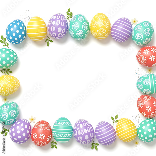 Wallpaper Mural Egg border designed for Easter text placement Isolated on White background Torontodigital.ca