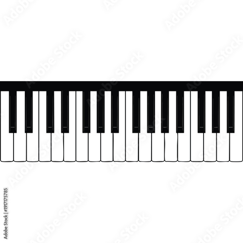 Close up of a Classic Black and White Piano Keyboard for Music and Art Projects