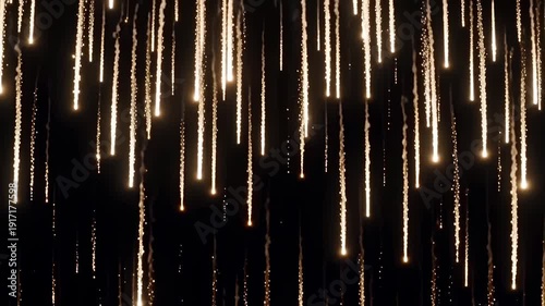 Golden Particles Falling Like Rain Abstract Motion Graphics Background