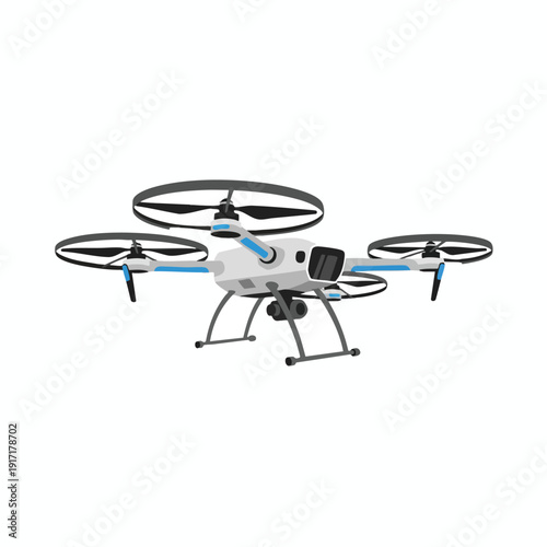 Modern Commercial Drone with Multiple Rotors for Photo and Video Aerial Photography