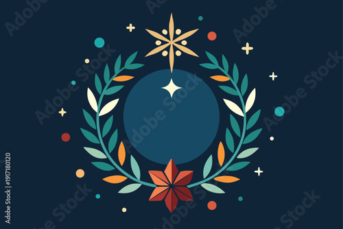 Elegant vector illustration featuring a set of decorative wreaths adorned with intricate snowflakes, ideal for sophisticated holiday designs.