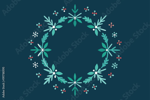 Set of decorative vector wreaths with charming snowflake motifs, perfect for creating cozy winter holiday greetings and seasonal decor.