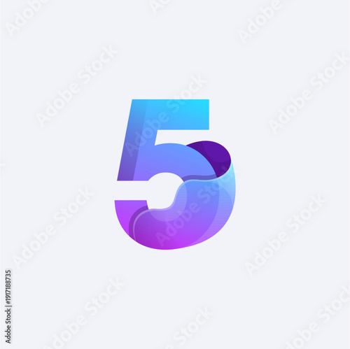 fluid number five with purple gradient