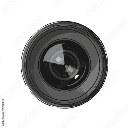 Close up of a camera lens, abstract art style, photography equipment