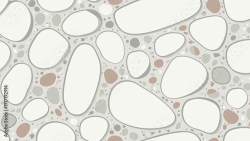 Abstract Terrazzo Pattern with Smooth Pebbles, Seamless Texture Background