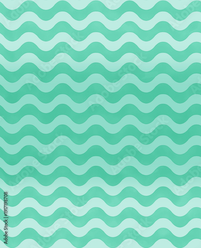 水彩描きのグラデーション波模様(ミントグリーン)