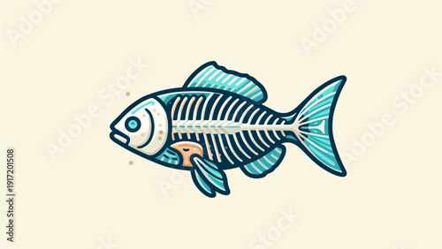Vector illustration of a fish Anatomy
