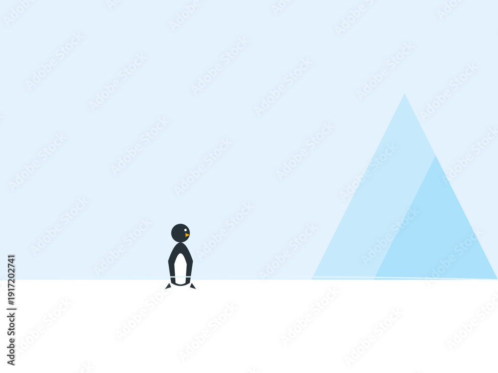 Obraz premium Premium Minimalist Adélie Penguin Geometric Vector Art