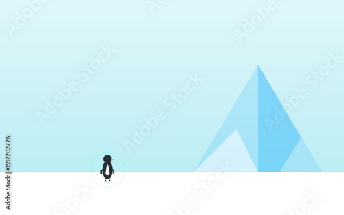 Premium Minimalist Adélie Penguin Geometric Vector Art