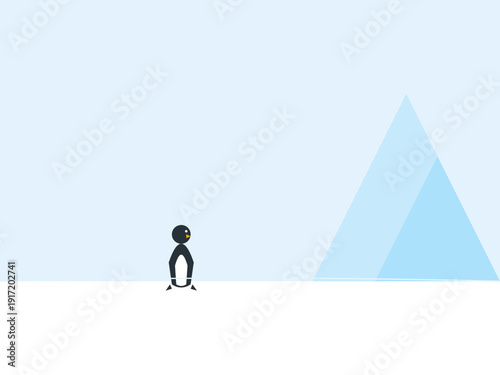 Premium Minimalist Adélie Penguin Geometric Vector Art