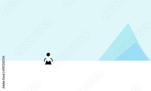 Premium Minimalist Adélie Penguin Geometric Vector Art